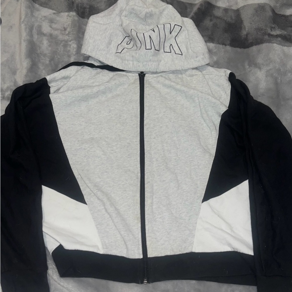 Victoria secret Pink, black gray and white zip up